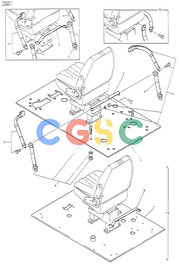 神钢零件查询(K907CLC) - EXCAVATOR BTW YG0101 - YG0500 (1/85-12/03) (02-016) - BELT ASSY,SEAT Kobelco