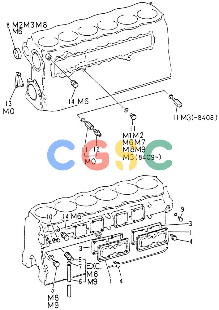 神钢零件查询(6D15) - MITSUBISHI DIESEL ENGINES - K907D & K907LC EXCAVATORS (1/86-12/06) (01-022) - ENGINE ATTACHING PARTS Kobelco