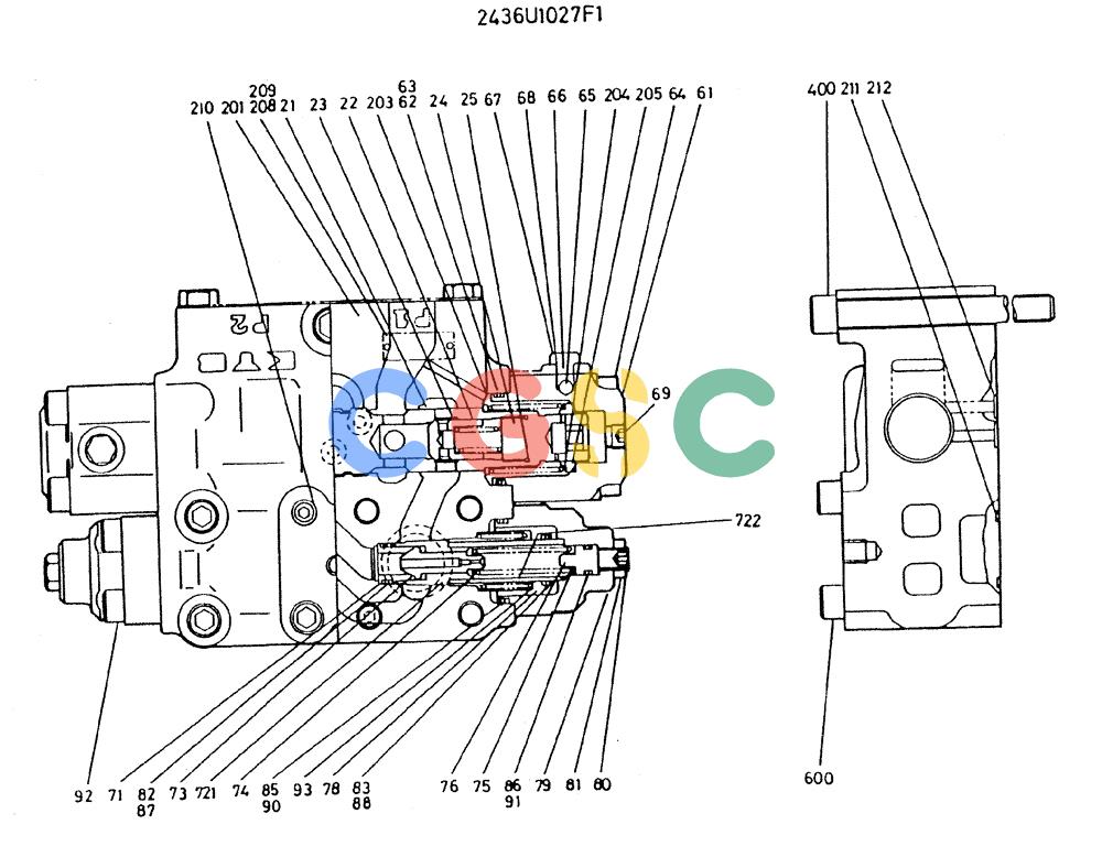 神钢零件查询(MD300LC) - EXCAVATOR BTW YC0101 - YC0300 (1/80-12/06) (08-053) - VALVE ASSY, BRAKE Kobelco