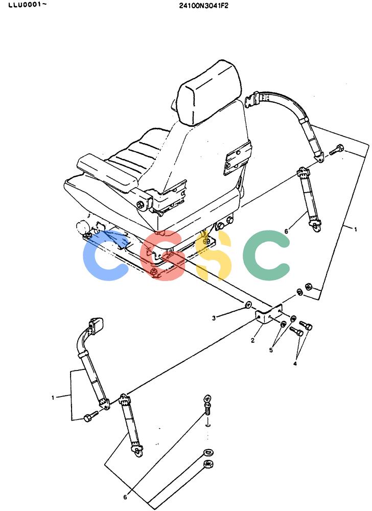 神钢零件查询(MD240BLC) - EXCAVATOR BTW LLU0001 - LLU0300 (1/80-12/06) (08-003) - BELT ASSY, SEAT Kobelco