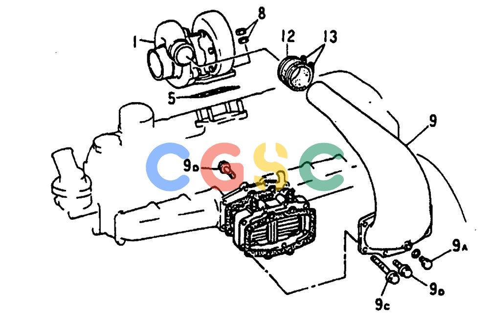 神钢零件查询(MD240C) - EXCAVATOR BTW LLU0301 - LLU0600 (1/80-12/06) (17-016) - TURBO-CHARGER GENERAL - 020-450C Kobelco