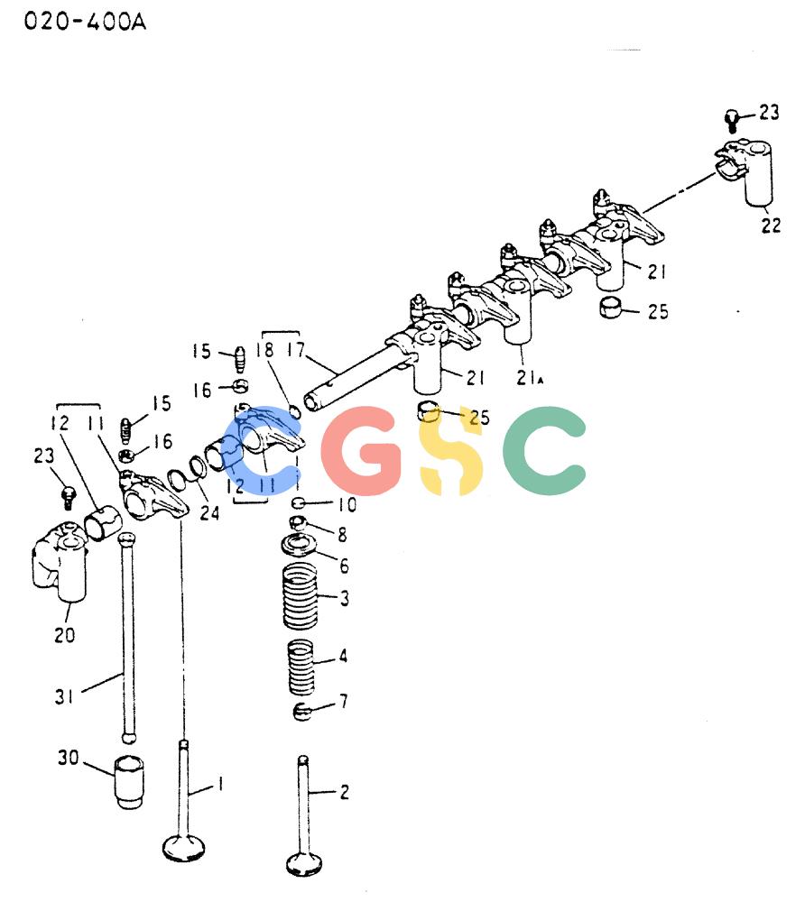 神钢零件查询(MD200C) - EXCAVATOR BTW YQU0701 - YQU2000 (1/80-12/06) (17-018) - VALVE GEAR TRAIN Kobelco