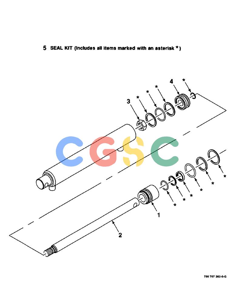 凯斯零件查询(8465) - CASE IH AUTO ROUND BALER (1/91-12/97) (8-22) - HYDRAULIC CYLINDER ASSEMBLY, TENSIONER & EJECTOR, 700707262 HYD. CYL. COMPLETE, 2" BORE X 12" STROKE Case Agriculture