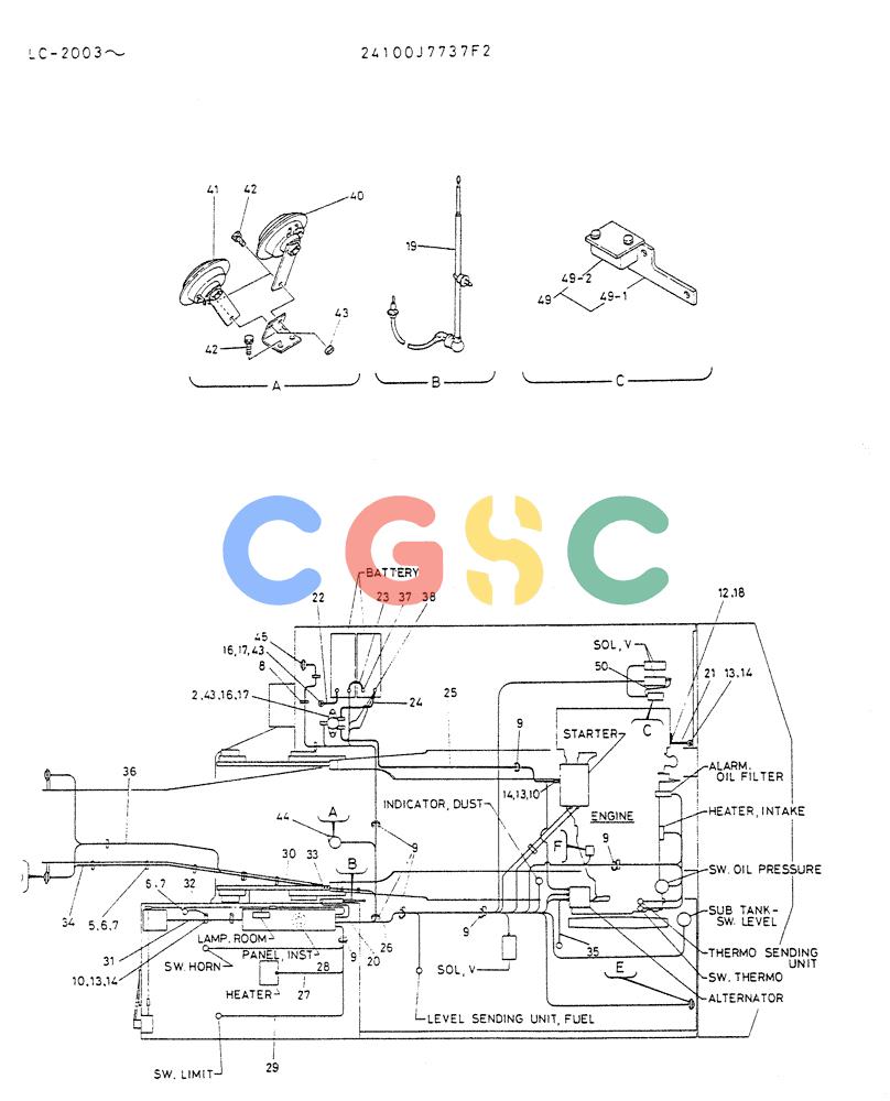神钢零件查询(K912A) - EXCAVATOR BTW LC-2003 - LC-2016 (1/85-12/03) (06-020[01]) - WIRING ASSY, ELEC (FOR NORTH EUROPE) Kobelco