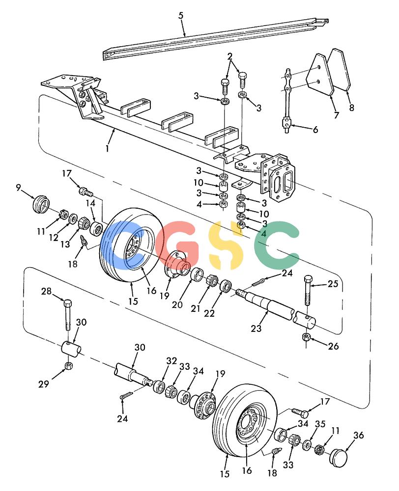 凯斯零件查询(SBX550) - CASE IH SQUARE BALER (11/01-8/08) (004) - AXLE & WHEEL Case Agriculture
