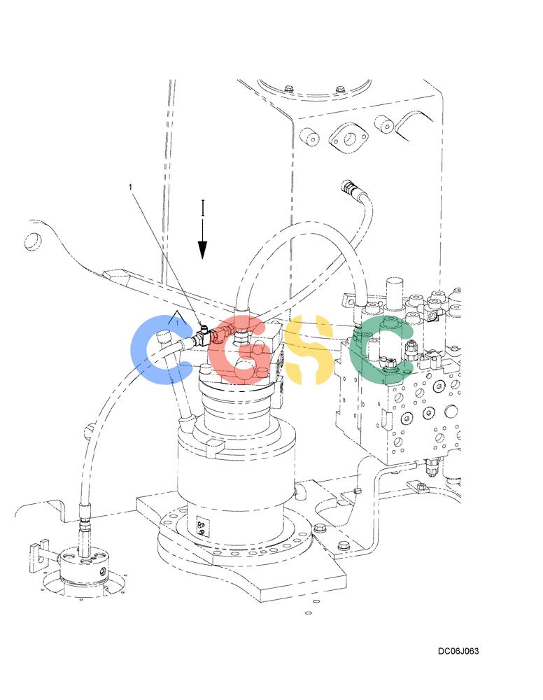 纽荷兰零件查询(E215B) - CRAWLER EXCAVATOR - TIER 3 (NA) - ASN N7DA21001 (1/07-) (5.034[00]) - HYDRAULIC LINES, RETURN (ROTATION) (YN32H00048F1) New Holland Constructuion