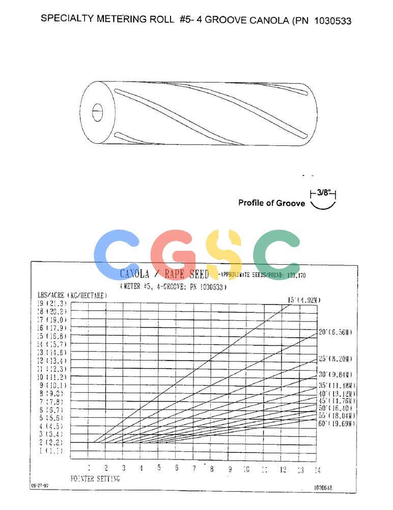凯斯零件查询(3503) - CONCORD AIR SYSTEM (1/96-12/00) (D33) - SPECIALTY METERING ROLL #5 - 4 GROOVE CANOLA (PN 1030533) Case Agriculture