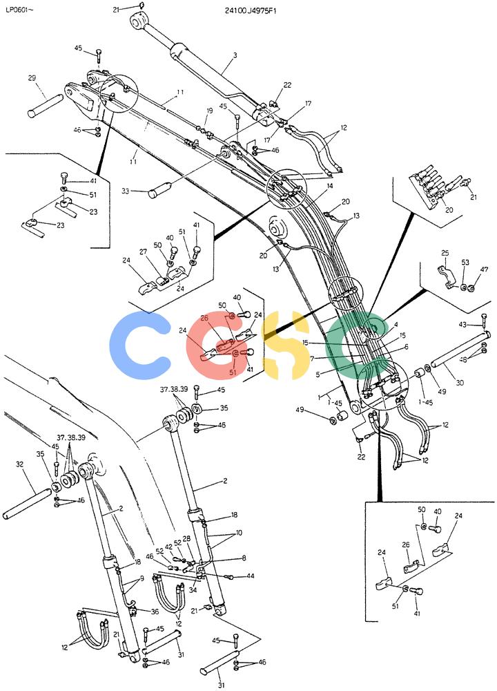 神钢零件查询(K905LC) - EXCAVATOR BTW YP0115 - YP0301 (1/85-12/03) (08-005) - BOOM ASSY 4.6M Kobelco