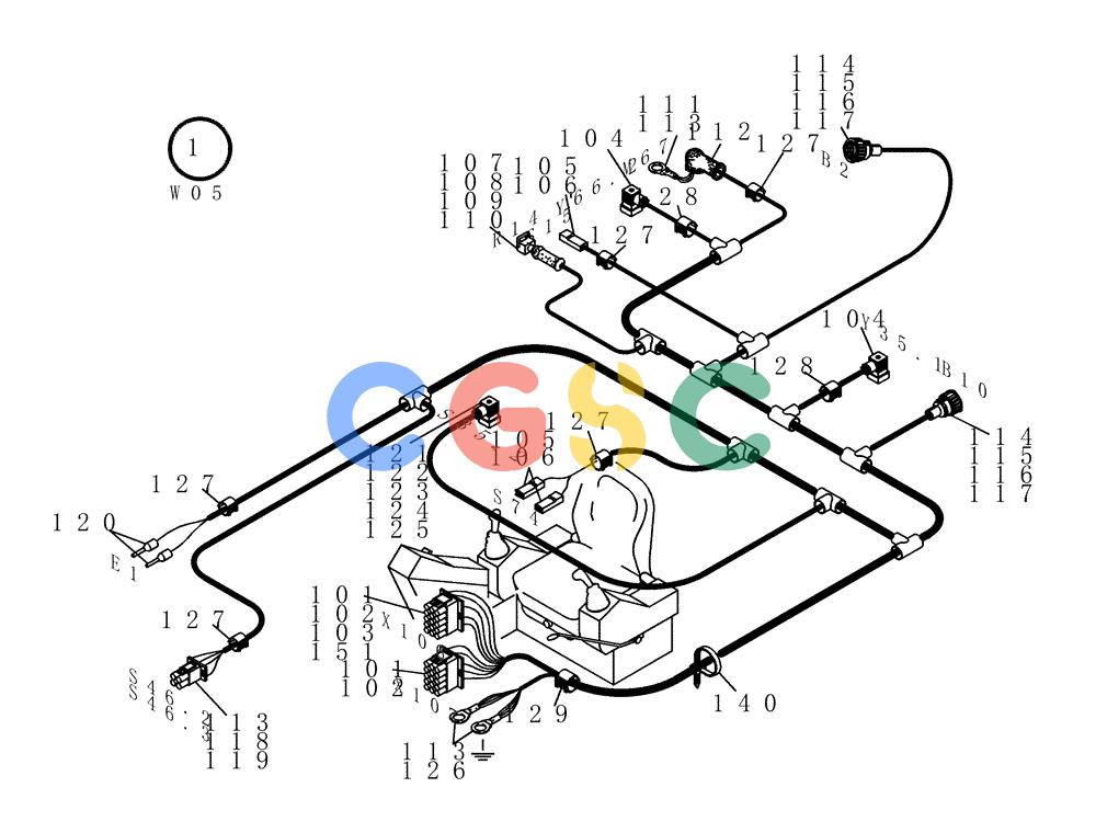 纽荷兰零件查询(EC215) - CRAWLER EXCAVATOR (11/99-) (32.113[002]) - CABLE HARNESS UPPER CARRIAGE (S/N 721501-721655) New Holland Constructuion