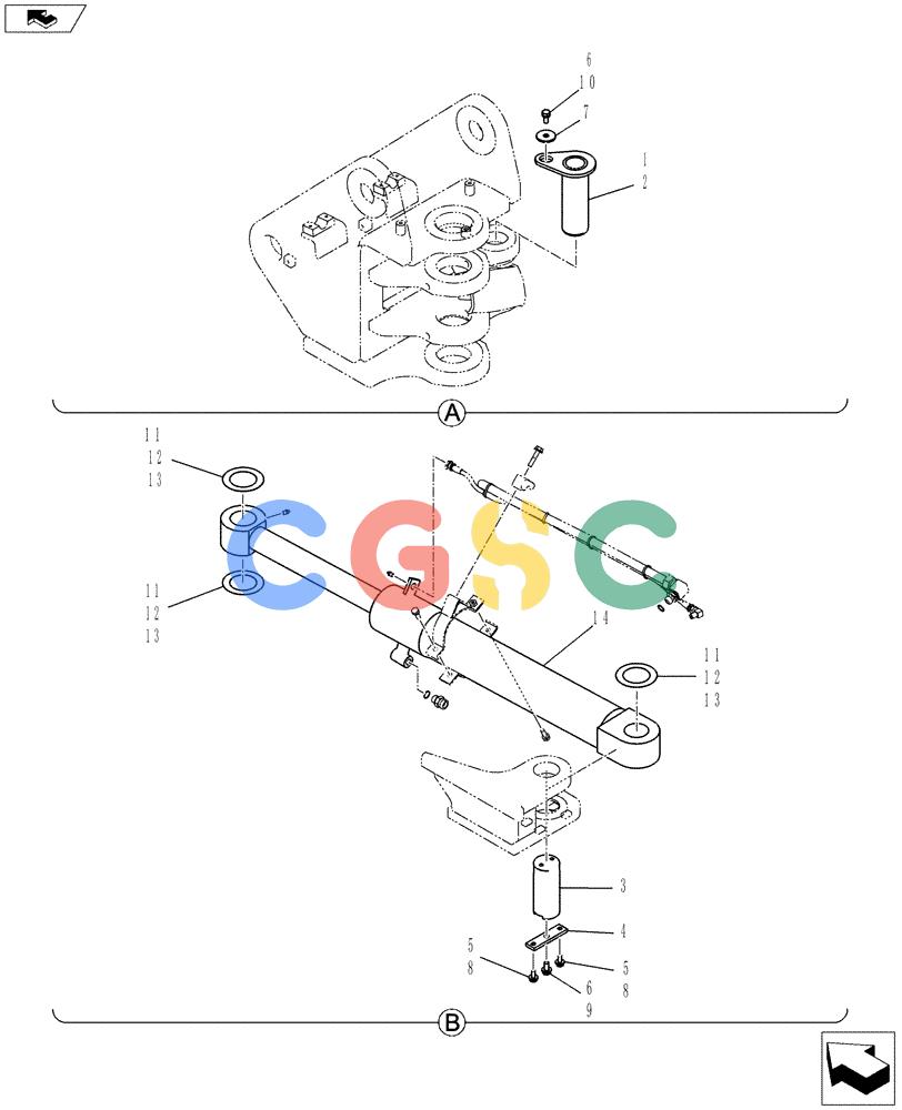 纽荷兰零件查询(E80BMSR) - COMPACT CRAWLER EXCAVATOR ASN LF06-04501 (NBTA18037) (01-004[02]) - CYLINDER INSTALLATION New Holland Constructuion