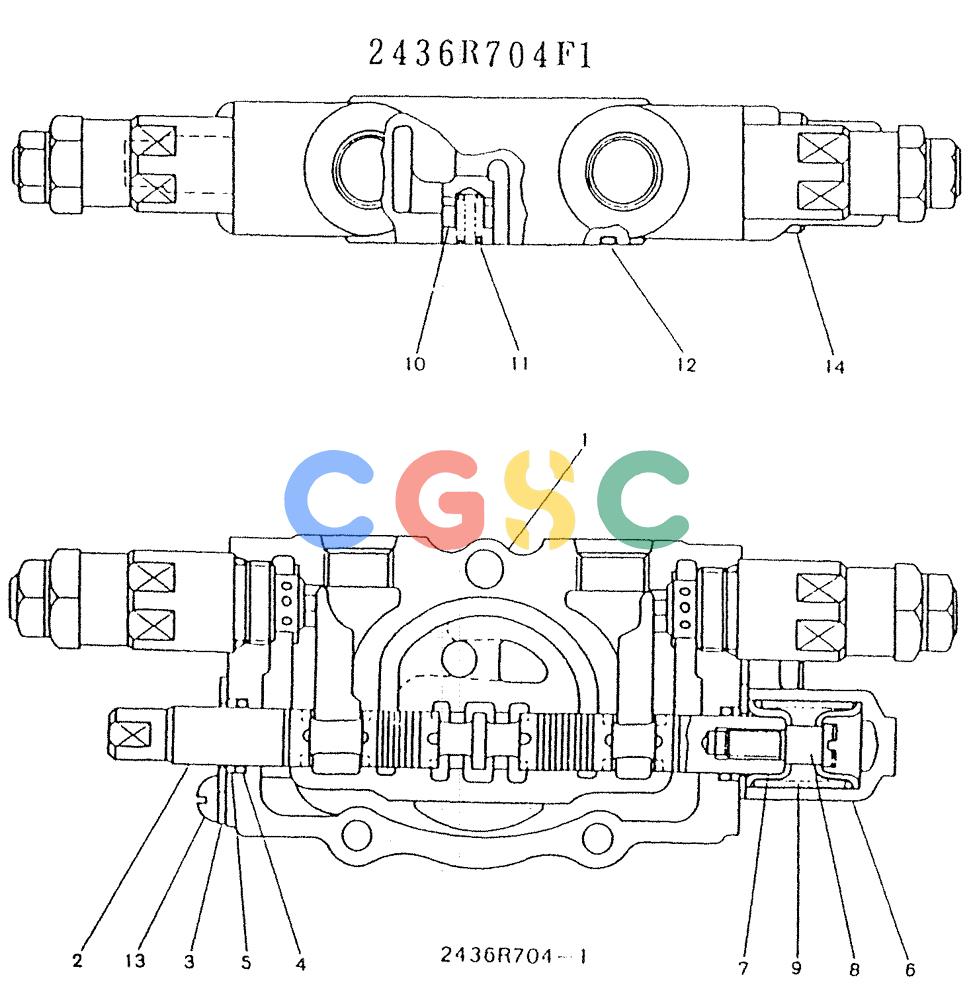 神钢零件查询(K903) - MARK II EXCAVATOR BTW LE6601 - LE7871 (1/88-12/03) (11-022) - SECTION ASSY, PLUNGER (P/N 2436R704F1) Kobelco