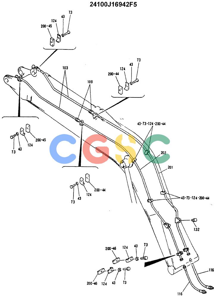 神钢零件查询(ED180) - BLADE RUNNER EXCAVATOR/DOZER ASN YLU0001 (1/99-12/01) (08-003[02]) - BOOM ASSEMBLY 5.15M (16FT 11IN) (AUXILIARY) Kobelco