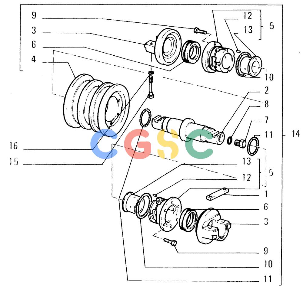 纽荷兰零件查询(FD14E) - CRAWLER DOZER (2.3450[002]) - TRACK ROLLERS New Holland Constructuion