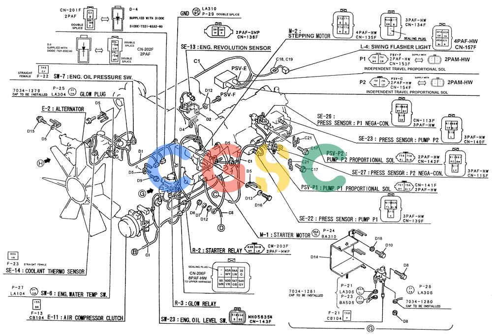 神钢零件查询(SK160LC) - DYNAMIC ACERA EXCAVATOR 11/2000 ASN YM02U0101 (11/00-12/02) (01-063[04]) - HARNESS ASSY Kobelco