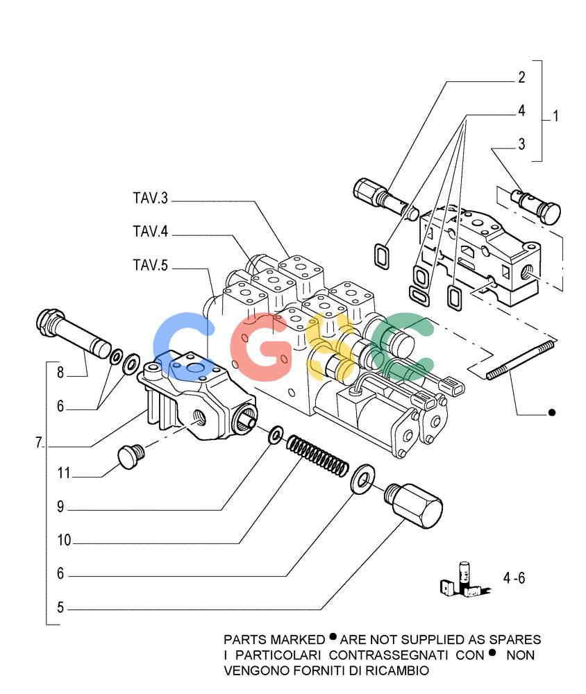 纽荷兰零件查询(FL145) - CRAWLER LOADER (N.A. VERSION) (11/98-) (3.436[02]) - 3 SPOOL VALVE - COMPONENTS New Holland Constructuion