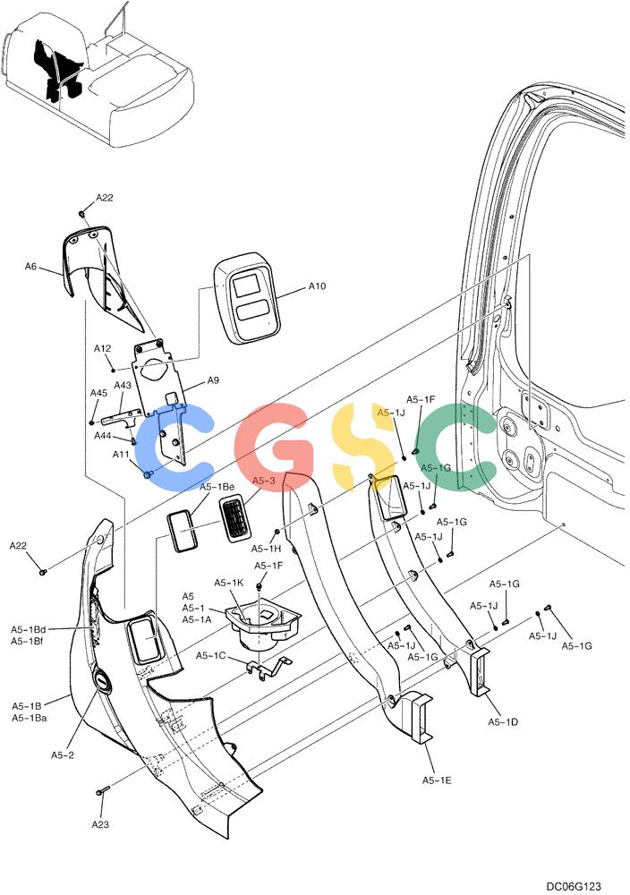 纽荷兰零件查询(E215B) - CRAWLER EXCAVATOR - TIER 3 (NA) - ASN N7DA21001 (1/07-) (5.016[00]) - INSTRUMENT PANEL ASSEMBLY (NIBBLER & BREAKER) (YN17M00064F1), FIGURE 1 OF 3 New Holland Constructuion