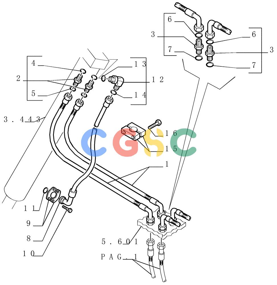 纽荷兰零件查询(DC180.B) - CRAWLER DOZER TIER 2 (3/03-) (3.440[02]) - LIFT CYLINDERS PIPING New Holland Constructuion