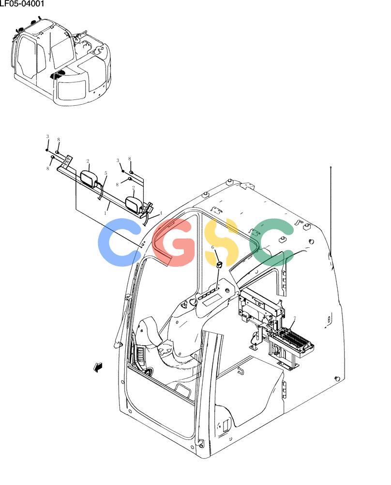 纽荷兰零件查询(E80BMSR) - CRAWLER EXCAVATOR ASN LF05-04001 - (N8TA18060) (755-17-1[1]) - LIGHT INSTAL (CAB) New Holland Constructuion