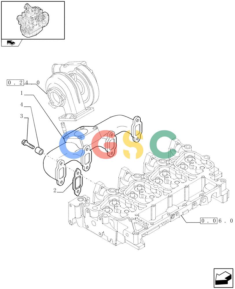 神钢零件查询(F4GE9484K J601) - ENGINE - 504103830-920019897 (1/13-) (0.07.7) - EXHAUST MANIFOLD (504086423) Kobelco