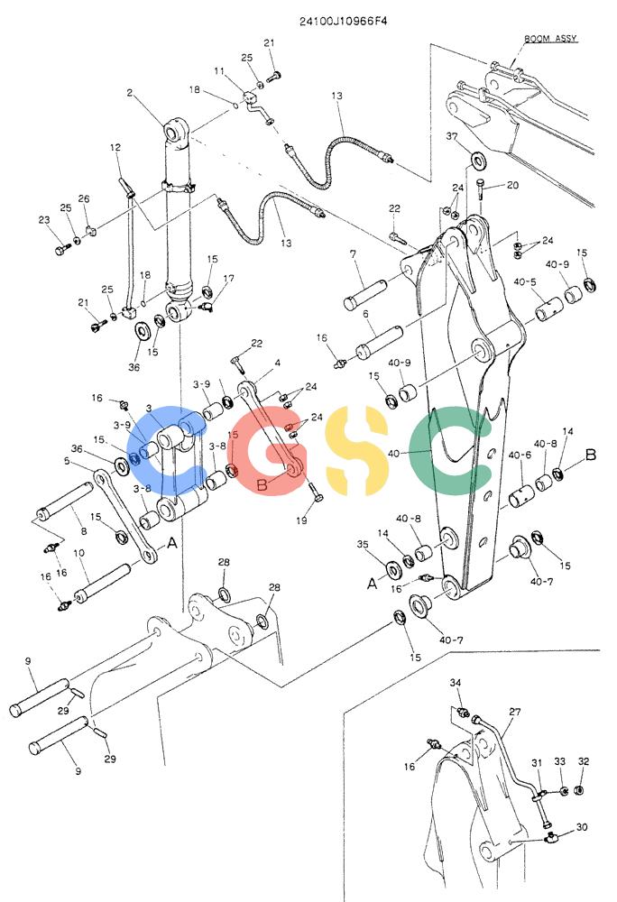 神钢零件查询(K907LC) - MARK II EXCAVATOR BTW YQU0001 - YQU0400 (1/87-12/03) (09-003) - ARM ASSY, 2.2M (7FT-3IN) Kobelco