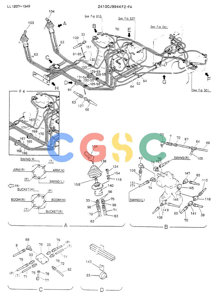 神钢零件查询(K909LC) - MARK II EXCAVATOR BTW LL1207 - LL1487 (1/87-12/03) (03-002[01]) - REMOTE-CONTROL ASSY Kobelco