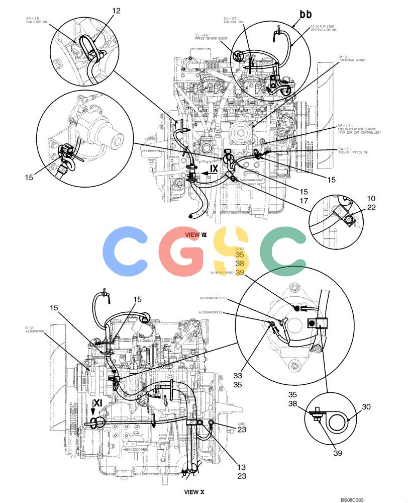 纽荷兰零件查询(E70BSR) - COMPACT CRAWLER EXCAVATOR BTW YT05-15001 - 18000 (NA) (4/08-) (02-73-00[07]) - HARNESS ASSEMBLY, UPPER (YT13E00048F1), PAGE 7 OF 12 New Holland Constructuion