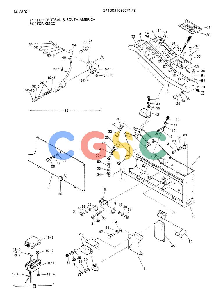 神钢零件查询(K903) - MARK II EXCAVATOR ASN LE7872 (1/88-12/03) (05-012) - PANEL ASSY, INST-FOR EXPORT(P/N 24100J10983F1~F2) Kobelco