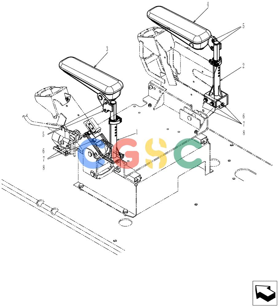 神钢零件查询(SK170 ACERA M-9) - CRAWLER EXCAVATOR - TIER 3 NON-REGULATED (1/12-12/13) (90.120.AA) - ARMREST Kobelco