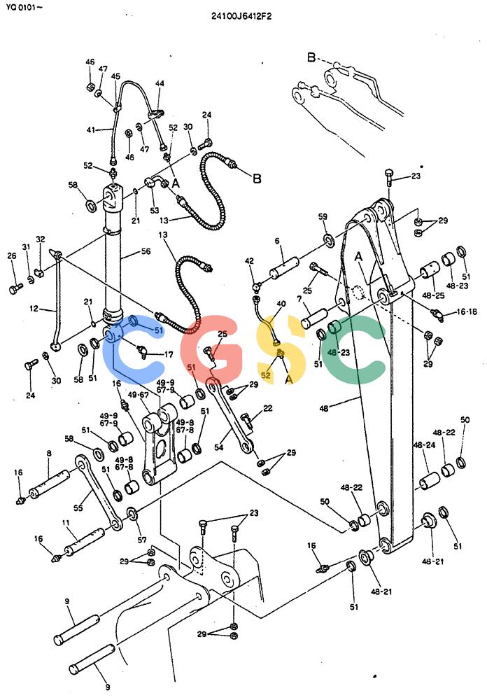 神钢零件查询(MD200BLC) - EXCAVATOR BTW YQ0101 - YQ0564 (1/80-12/06) (07-002) - ARM ASSY, 2.94M (9FT-7IN) Kobelco