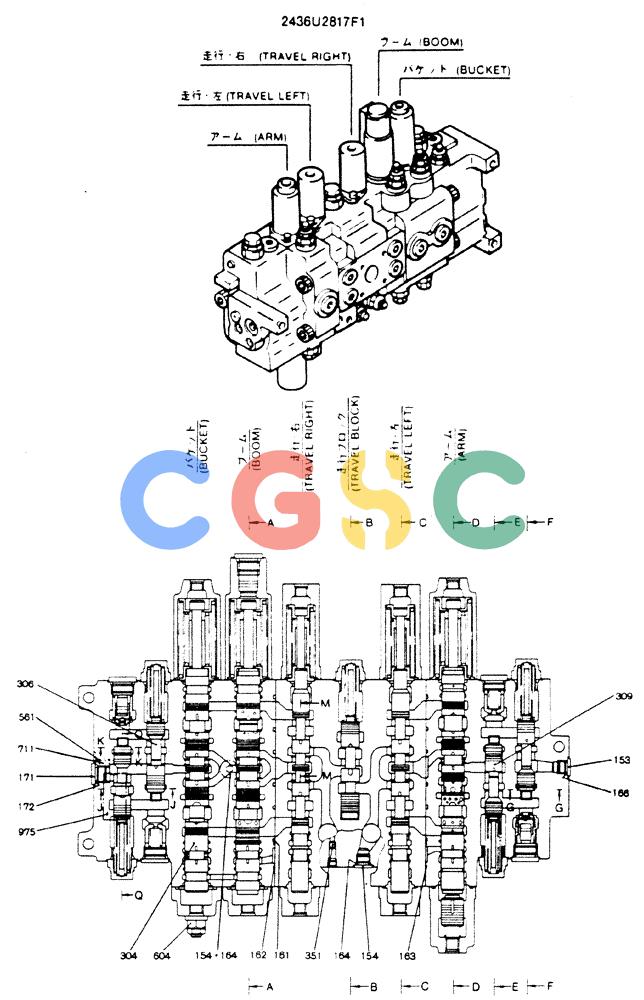 神钢零件查询(MD200C) - EXCAVATOR BTW YQU0701 - YQU2000 (1/80-12/06) (12-001[01]) - VALVE ASSY. CONTROL Kobelco