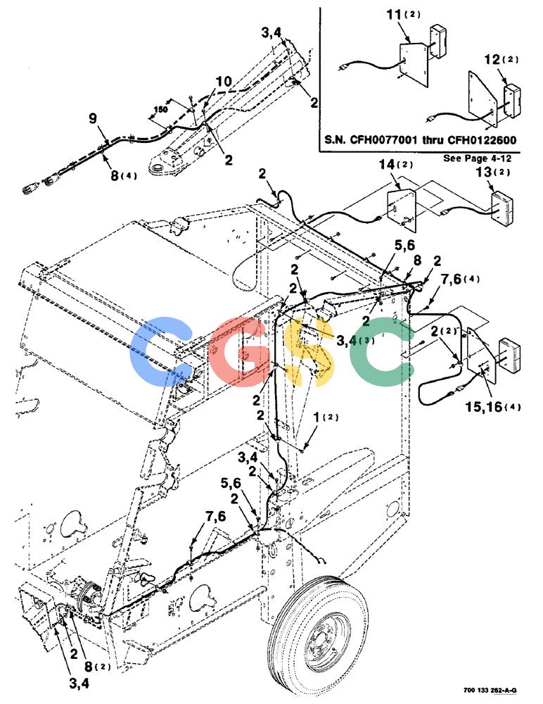 凯斯零件查询(8465) - CASE IH AUTO ROUND BALER (1/91-12/97) (4-10) - LIGHTING ASSEMBLY Case Agriculture