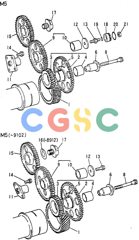 神钢零件查询(MD240C) - EXCAVATOR ASN LLU00601 (1/80-12/06) (17-013) - TIMING GEAR Kobelco
