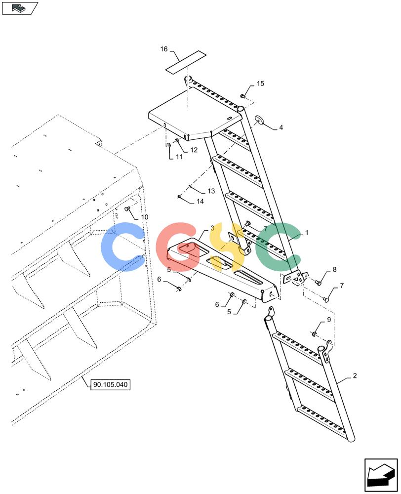 凯斯零件查询(LB434S) - BALER (9/12-) (90.118.010) - LADDER Case Agriculture
