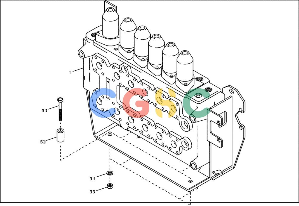 纽荷兰零件查询(EC160) - CRAWLER EXCAVATOR (4/99-) (23.610[002]) - CONTROL BLOCK INSTALL.MATERIAL (S/N 716001-UP) New Holland Constructuion