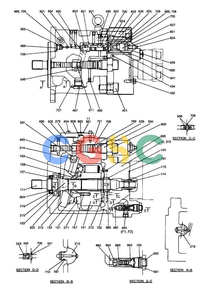 纽荷兰零件查询(EH80) - MIDI CRAWLER EXCAVATOR ASN LF04-02000 (N4TA18001 thru N4TA18010, ASN N5TA18011 -) (NA) (1/ (197) - PUMP ASSEMBLY New Holland Constructuion