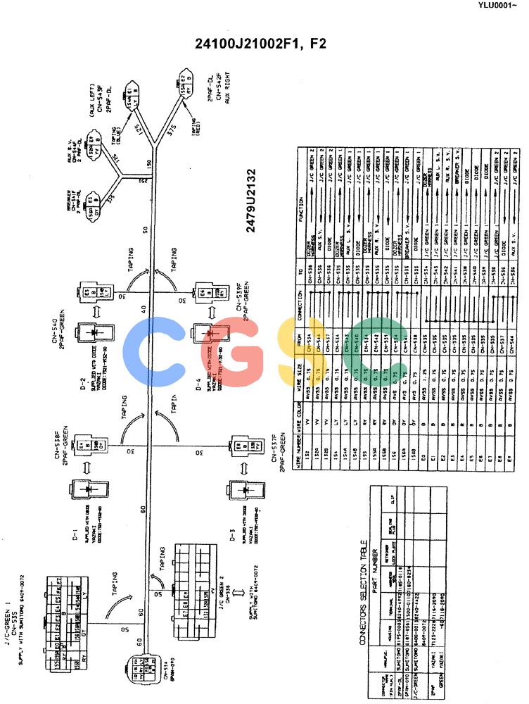 神钢零件查询(ED180) - BLADE RUNNER EXCAVATOR/DOZER ASN YLU0001 (1/99-12/01) (06-003[03]) - INSTRUMENT PANEL HARNESS ASSEMBLY (AUX/AUX & BREAKER) Kobelco
