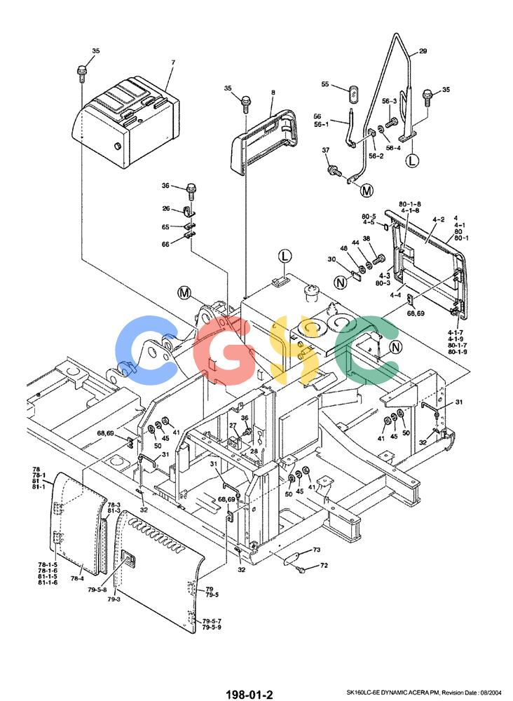 神钢零件查询(SK160LC-6E) - DYNAMIC ACERA EXCAVATOR 08/2004 ASN YM03U0523 (8/04-12/07) (01-049[02]) - GUARD INSTAL (BASIC UNIT FOR ALL) Kobelco