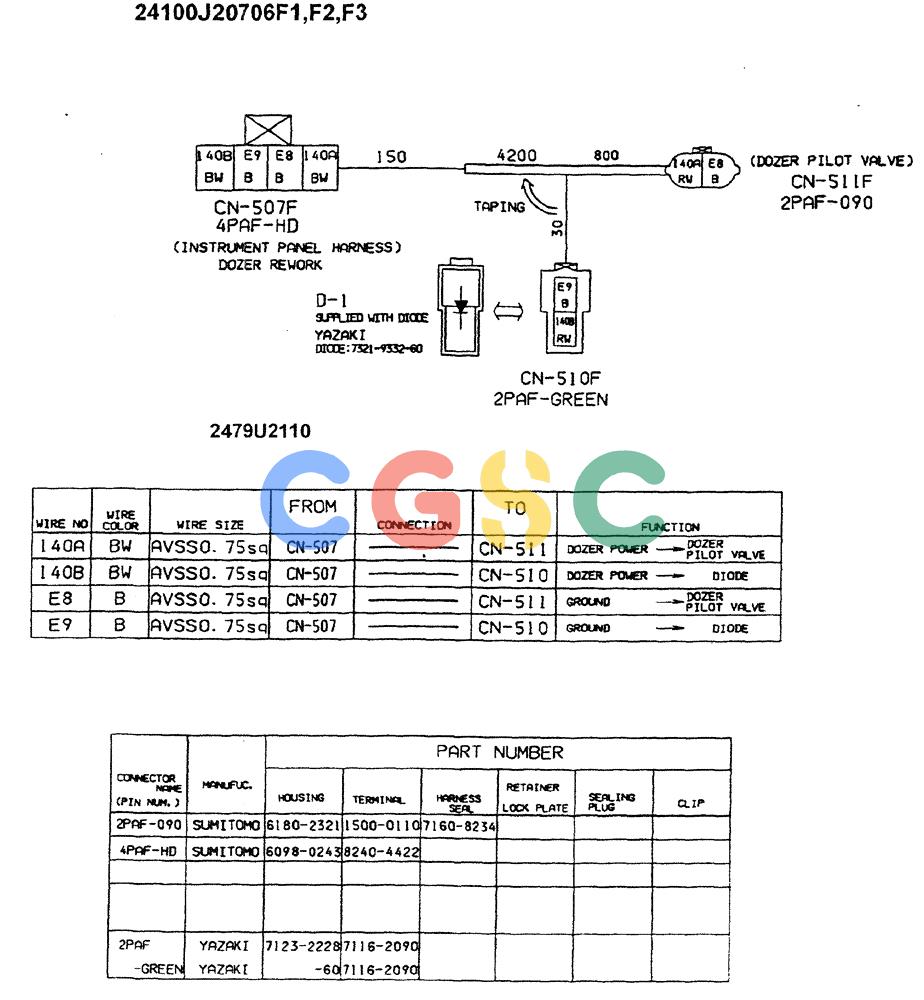 神钢零件查询(ED180) - BLADE RUNNER EXCAVATOR/DOZER ASN YLU0001 (1/99-12/01) (06-001[11]) - WIRING ASSEMBLY, ELECTRIC Kobelco