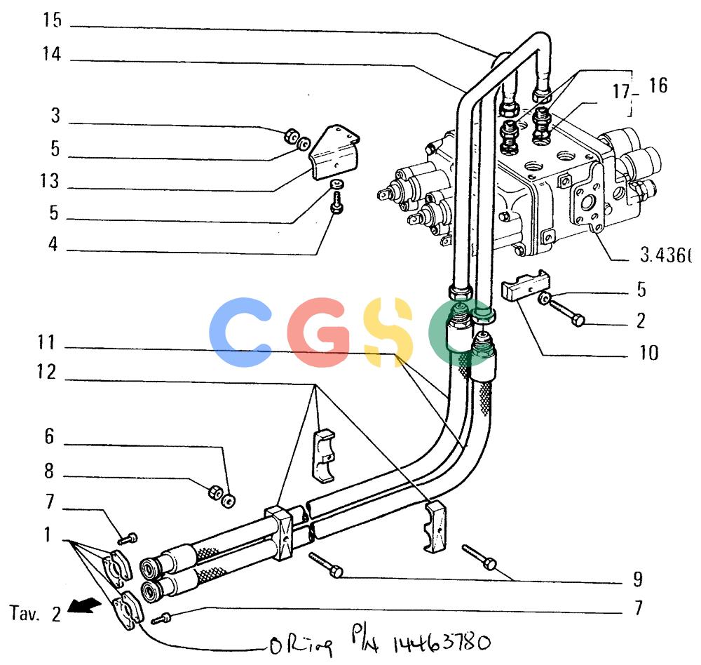 纽荷兰零件查询(FD14E) - CRAWLER DOZER (3.4400[001]) - LIFT CYLINDERS PIPING New Holland Constructuion