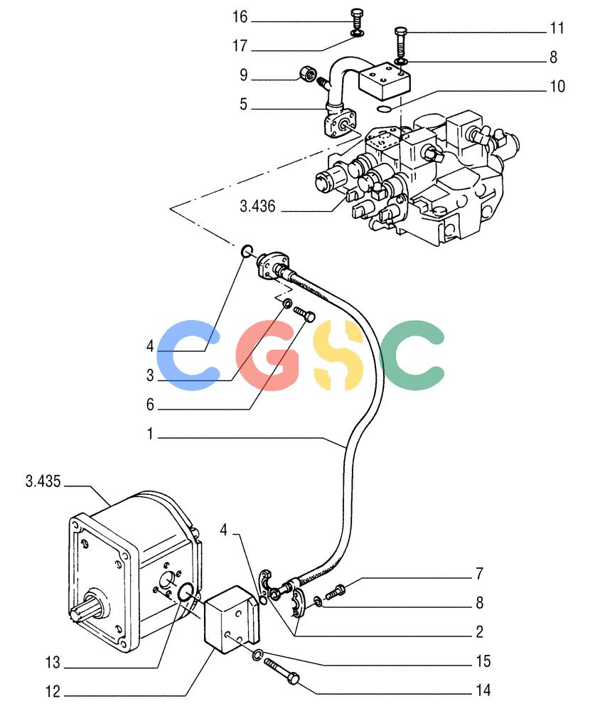纽荷兰零件查询(FD255) - CRAWLER DOZER (N.A. VERSION) (7/95-) (3.434[02]) - HYDRAULIC SYSTEM PIPING New Holland Constructuion