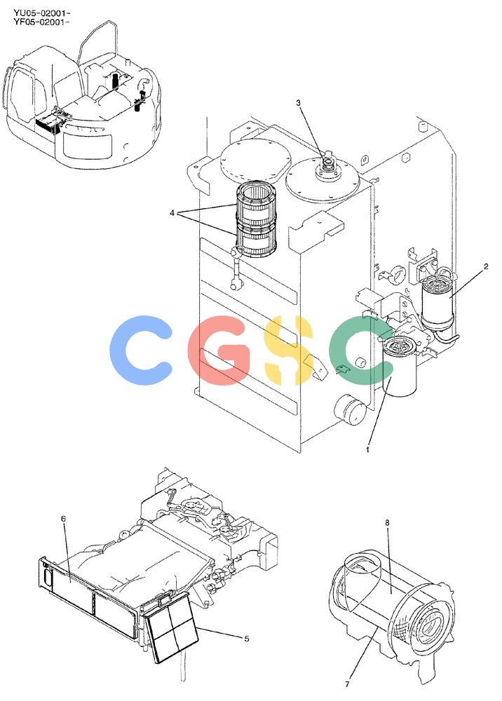 纽荷兰零件查询(E235BSRNLC) - CRAWLER EXCAVATOR ASN YU05-02001 (00-001) - FILTER LIST New Holland Constructuion