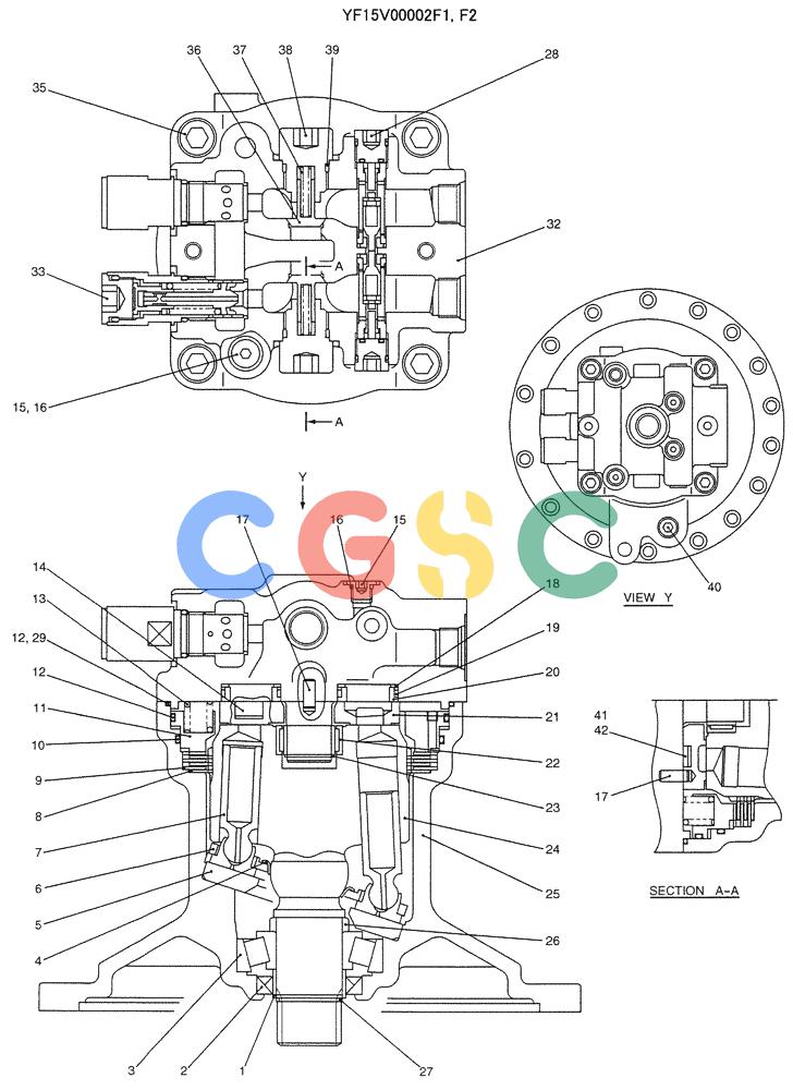 纽荷兰零件查询(E235SRLC) - CRAWLER EXCAVATOR BTW YU04-00837 - YU04-01417 (07-013) - MOTOR ASSY (SWING) New Holland Constructuion