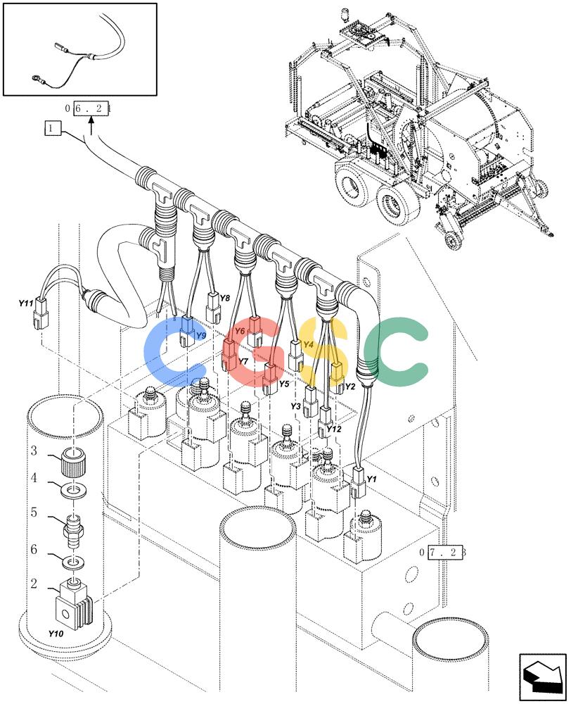 凯斯零件查询(RBX341) - SILAGE PACK ROUND BALER (3/03-12/05) (06.25[01]) - HYDRAULIC BLOCK Case Agriculture