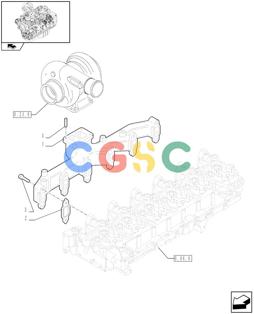 神钢零件查询(F4GE9684C J601) - ENGINE - 504360955 - 84152356 (1/13-) (0.07.7) - EXHAUST MANIFOLD (2852897) Kobelco