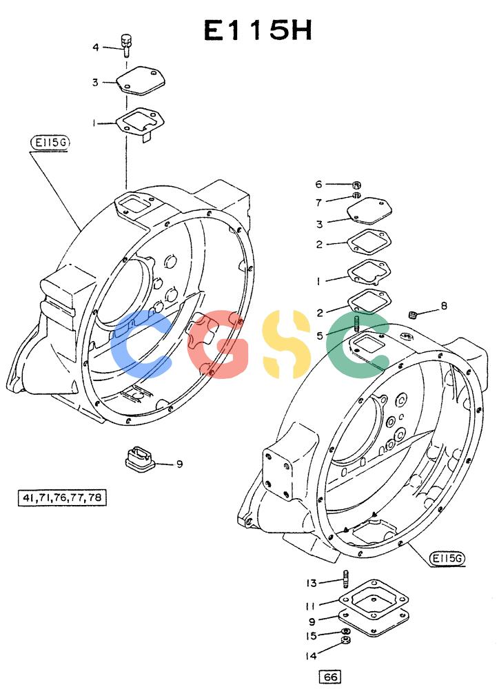 神钢零件查询(NE6(T)04) - NISSAN DIESEL ENGINE (1/86-12/98) (02-006) - HOUSING FLYWHEEL (FITTING PARTS) "POINTER" Kobelco