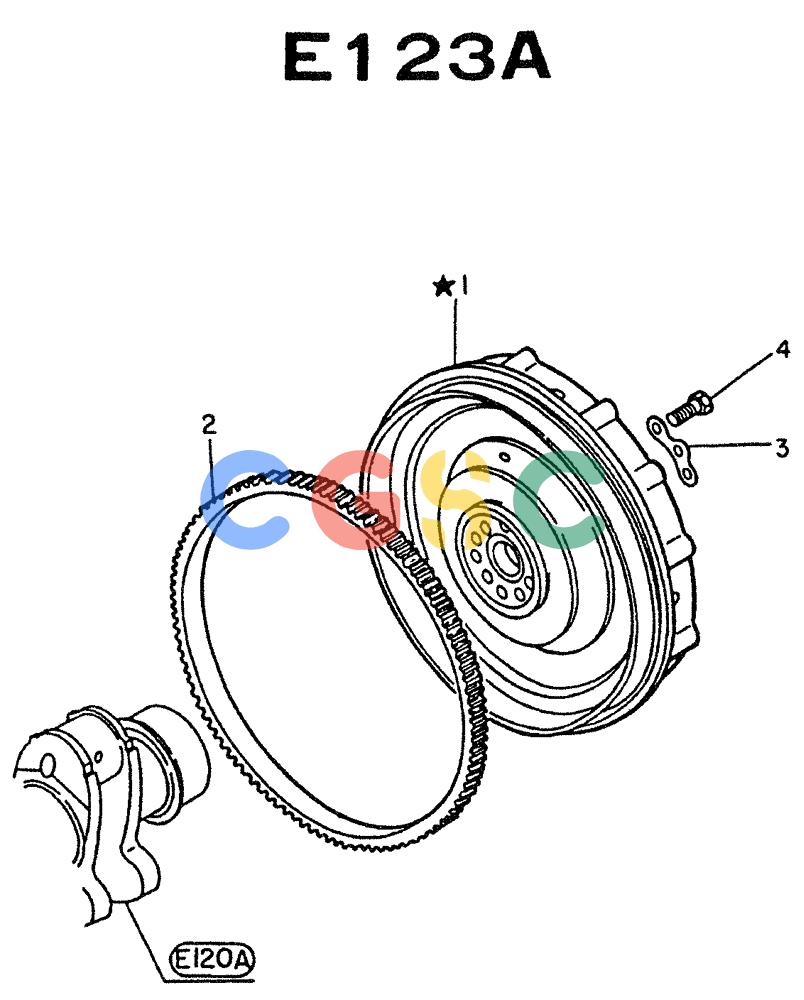 神钢零件查询(PE6T04) - NISSAN DIESEL ENGINE - LK900 & LK700A W/TURBO (1/03-12/06) (02-004) - FLYWHEEL Kobelco