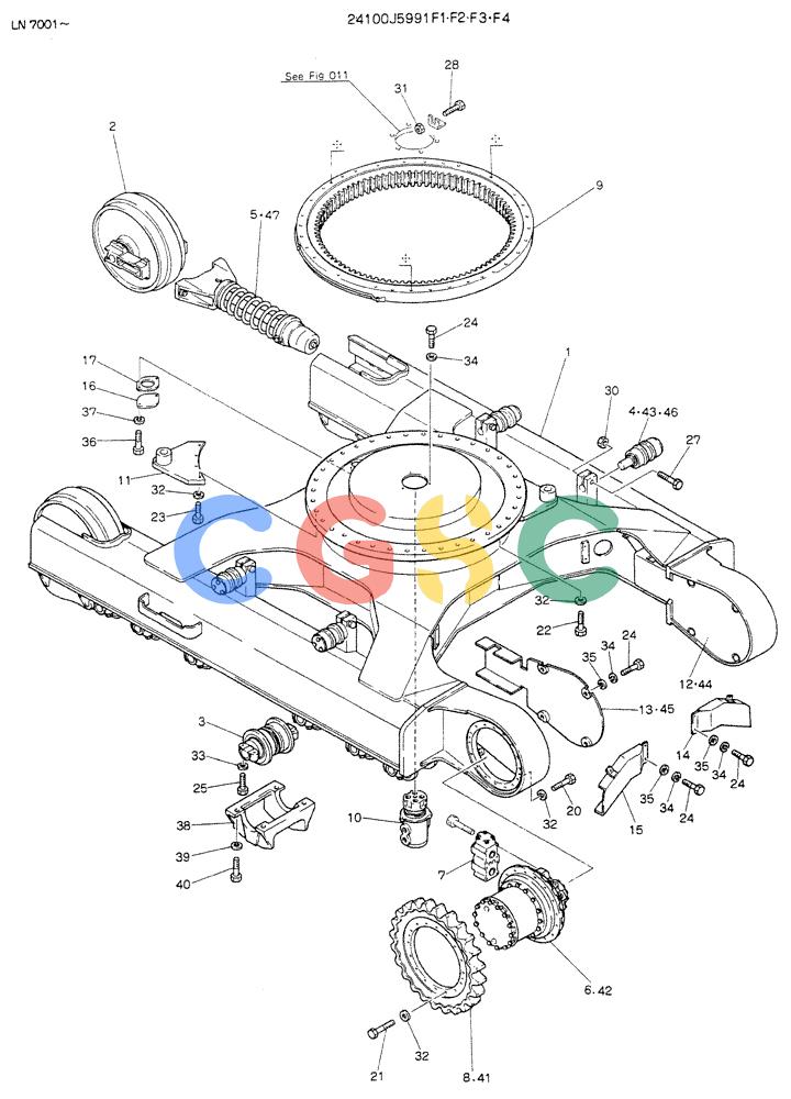 神钢零件查询(K907DLC) - EXCAVATOR ASN YG0501 (1/86-12/03) (06-001) - INSTAL, LOW P/N 24100J5991F1-F2-F3-F4 Kobelco