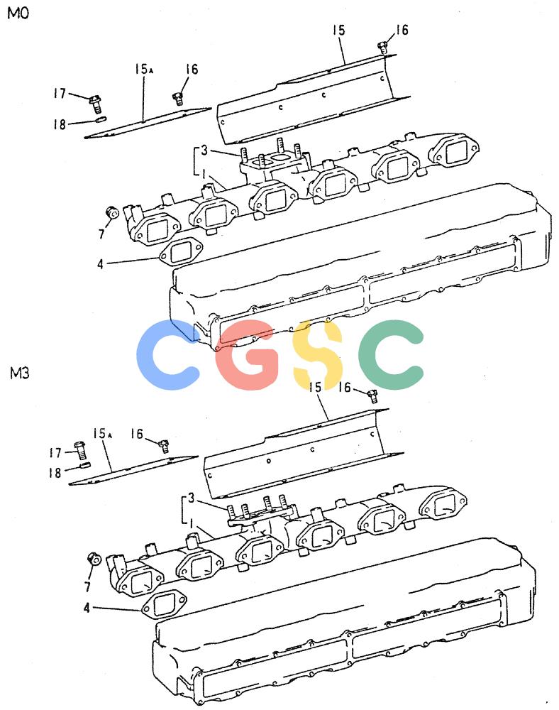 神钢零件查询(MD240C) - EXCAVATOR ASN LLU00601 (1/80-12/06) (17-016) - EXHAUST MANIFOLD Kobelco
