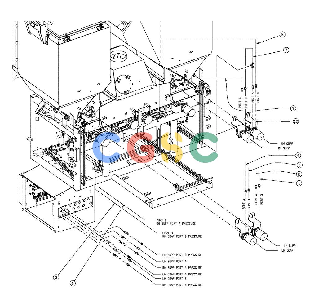 凯斯零件查询(438) - FLEX-AIR APPLICATOR - 2003 (3/03-10/03) (02-024) - HOSE GROUP, TRIPLE BIN, 37 & 50 CU FT Case Agriculture