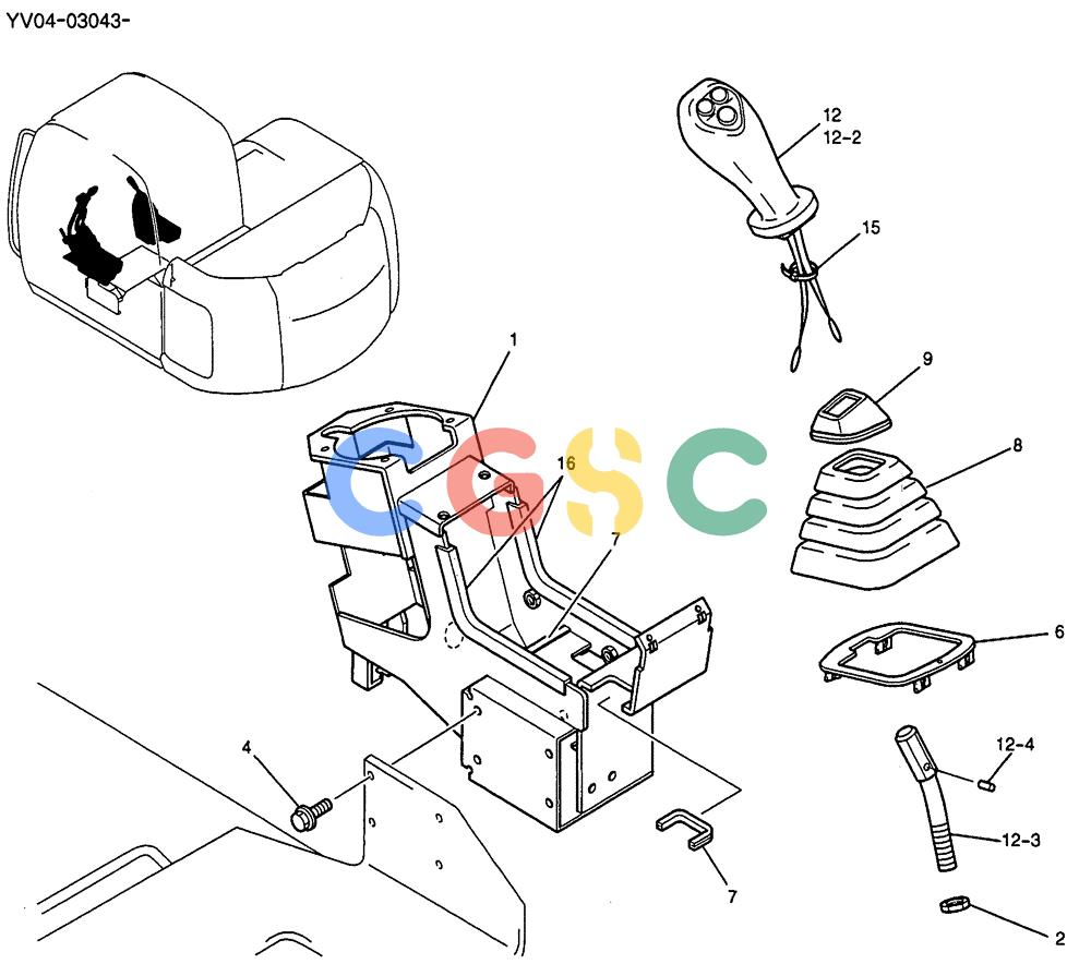 纽荷兰零件查询(E115SR) - CRAWLER EXCAVATOR ASN YV04-03043 (01-027) - CONTROL BOX ASSY (FOR RIGHT SIDE) New Holland Constructuion